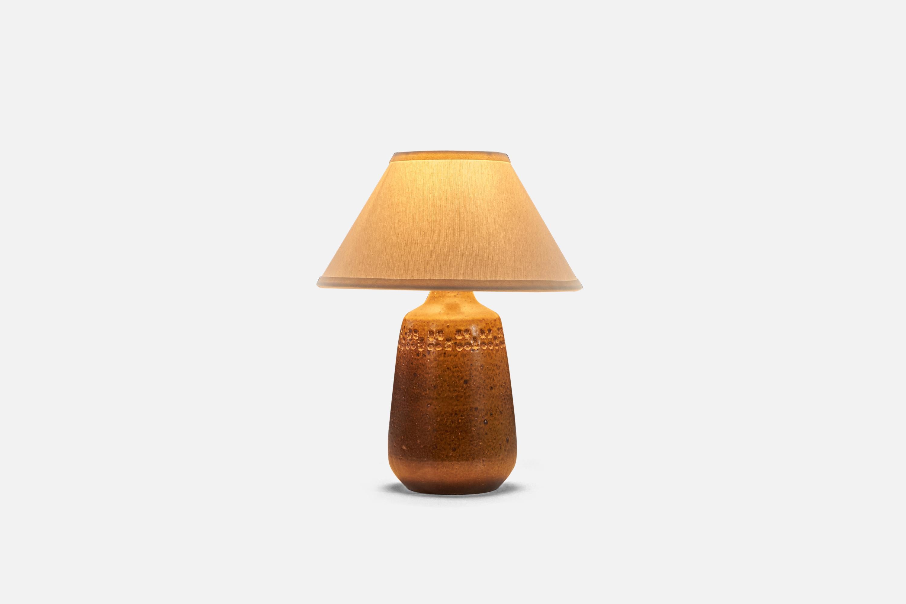 Swedish Yngve Blixt, Table Lamp, Glazed Stoneware, Höganäs, Sweden, 1960s For Sale