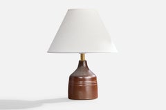 Yngve Blixt, Table Lamp, Stoneware, Brass, Sweden, 1960s