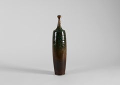 Yngve Blixt, Tall Vase with Blue and Yellow Speckled Glaze, Sweden, 1974