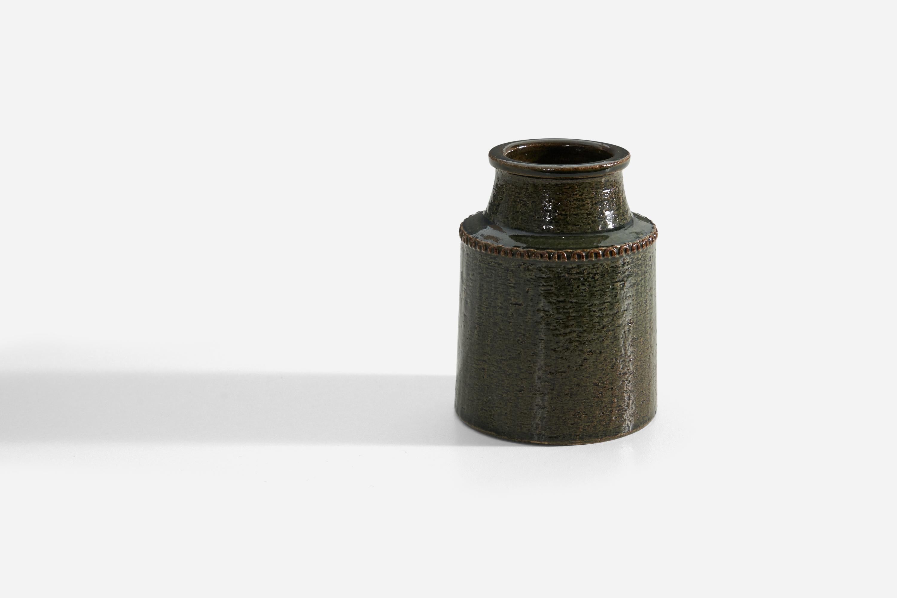 Mid-Century Modern Yngve Blixt, Vase, Glazed Stoneware, Höganäs, Sweden, 1960s