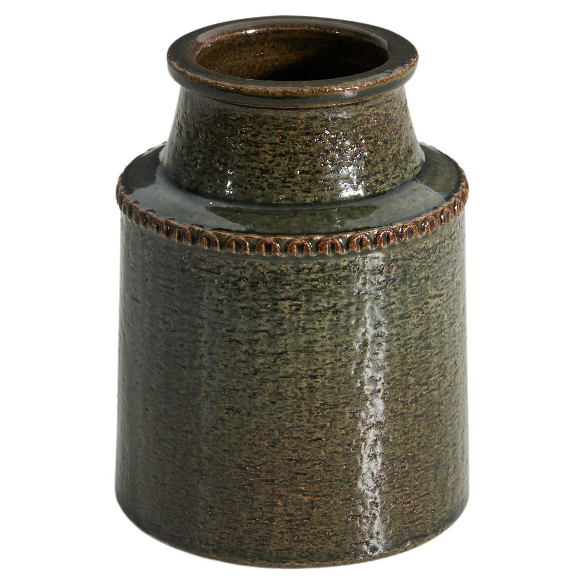 Yngve Blixt, Vase, Glazed Stoneware, Höganäs, Sweden, 1960s