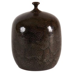 Yngve Blixt, Vase with Brown Crackle Glaze, Sweden, 1970s
