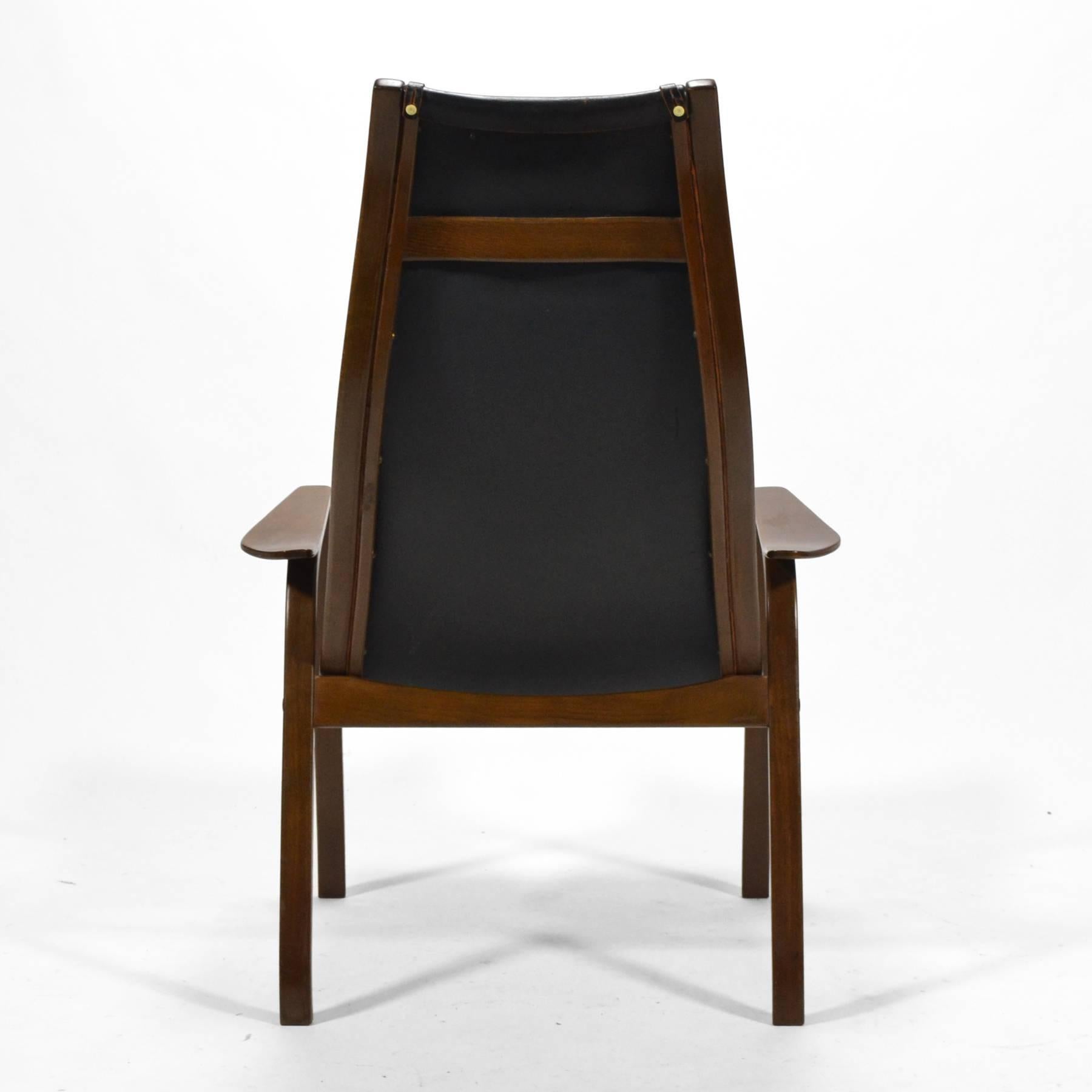 Yngve Ekström Leather Kurva Lounge Chair 1