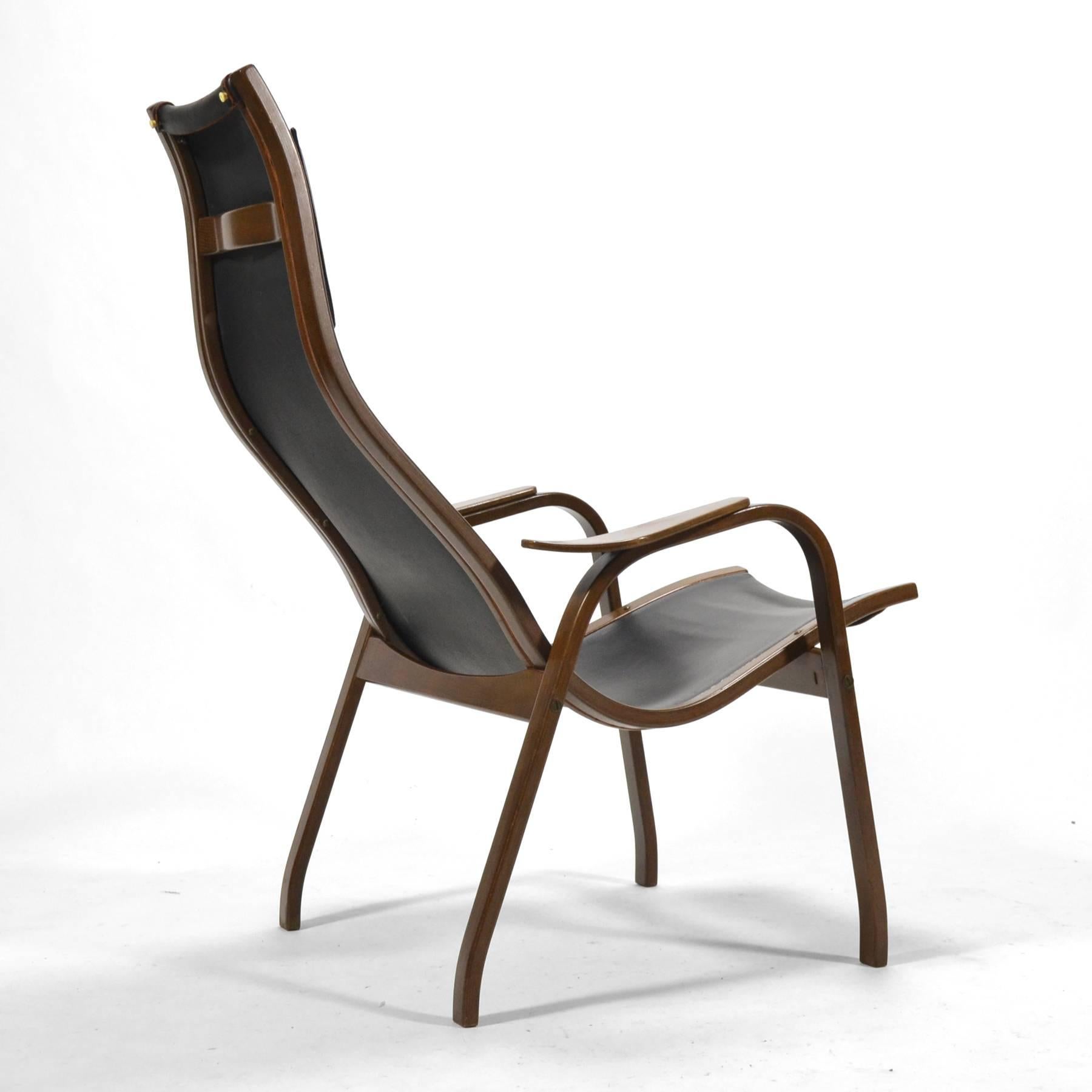 Yngve Ekström Leather Kurva Lounge Chair 2