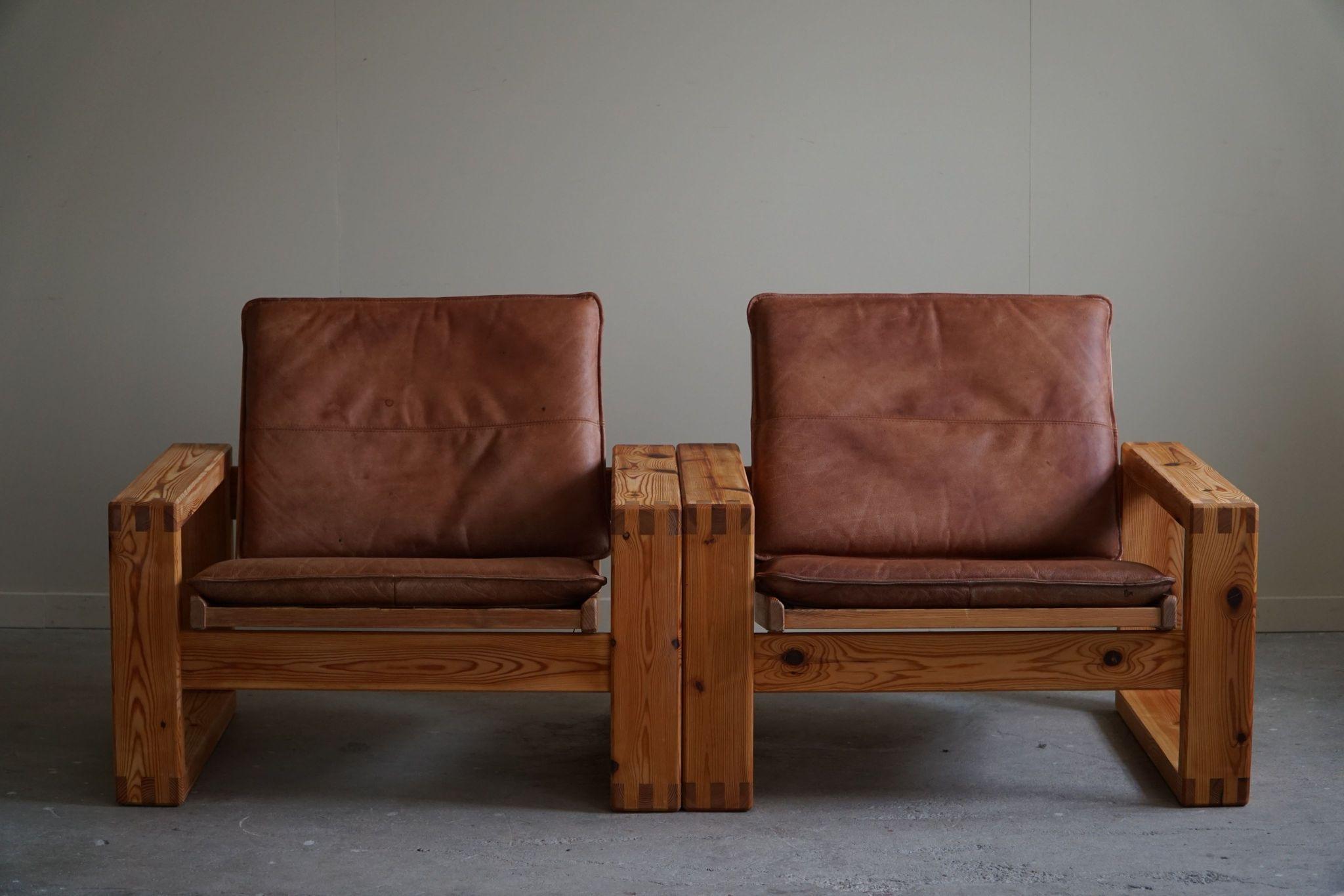 Yngve Ekström, paire de chaises longues en pin, Swedese, Mid Century Modern, 1970 en vente 3