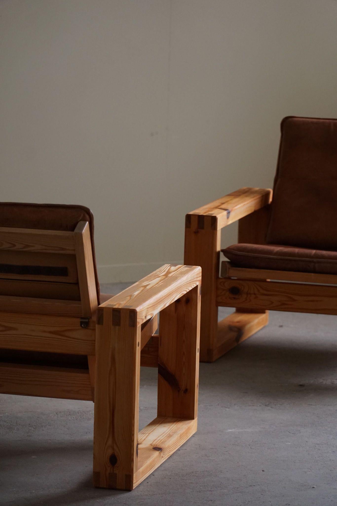 Yngve Ekström, paire de chaises longues en pin, Swedese, Mid Century Modern, 1970 en vente 12