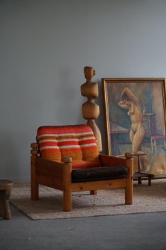 Yngve Ekström, A Pair of Pine Lounge Chairs, Swedese, Mid Century Modern, 1970s