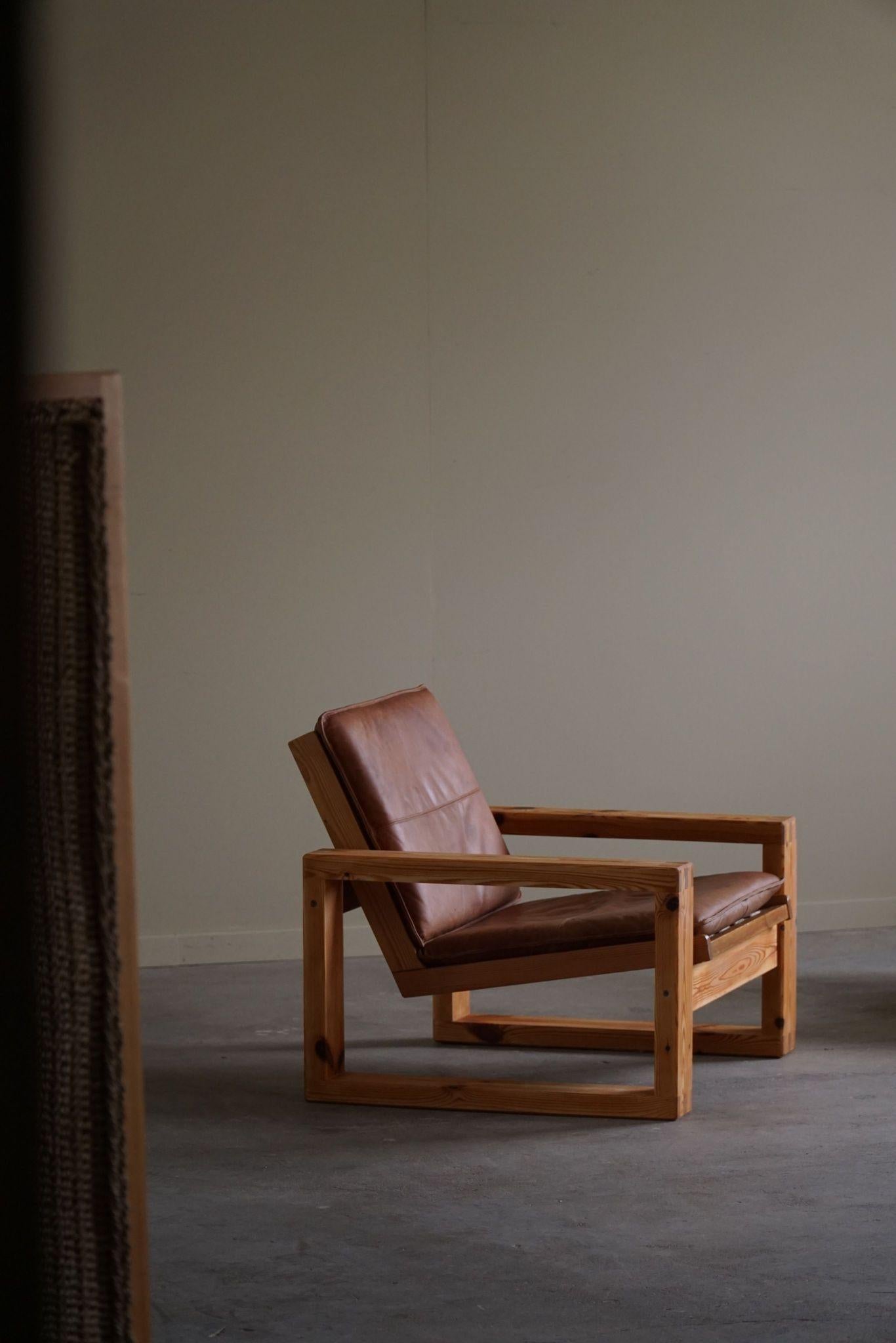 Brutalisme Yngve Ekström, paire de chaises longues en pin, Swedese, Mid Century Modern, 1970 en vente