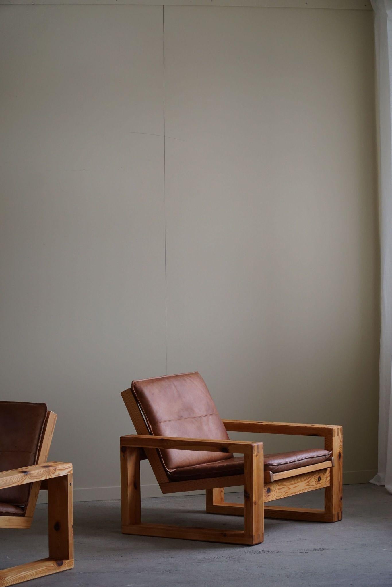 20ième siècle Yngve Ekström, paire de chaises longues en pin, Swedese, Mid Century Modern, 1970 en vente