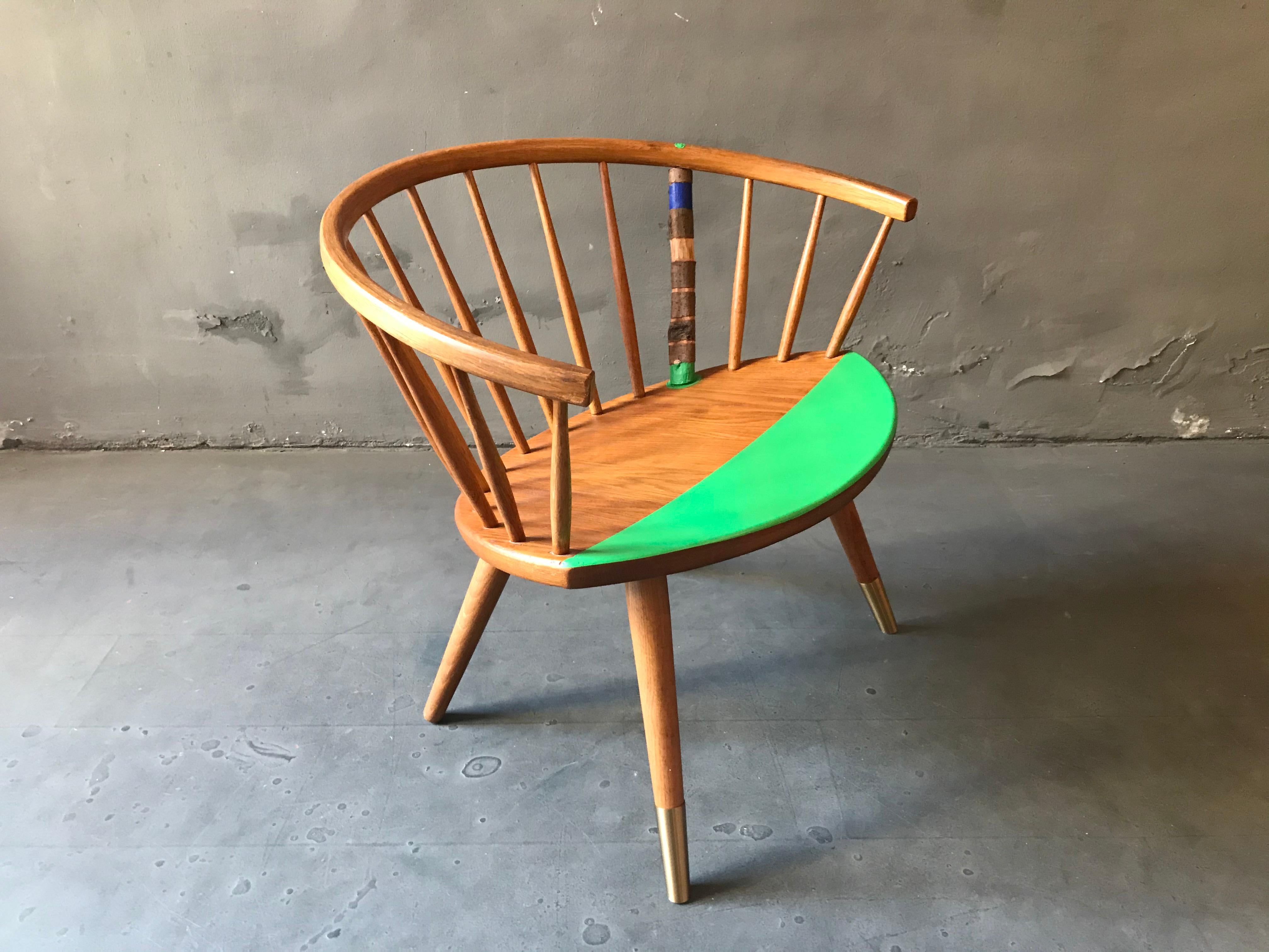 Hand-Carved Yngve Ekström Arka Chair Contemporized and Named 
