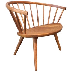 Yngve Ekström Arka Oak Lounge Chair by AB Stolfabriks, Sweden, 1950s