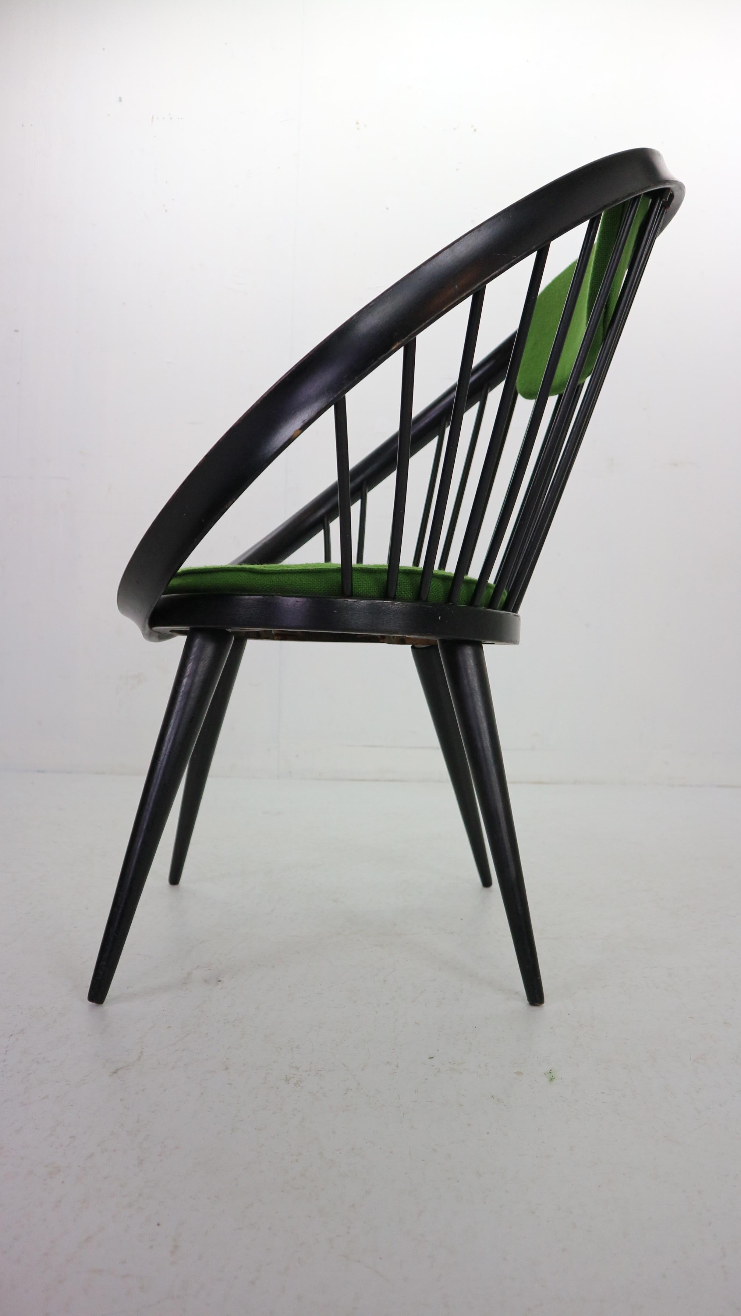 Chaise noire originale « Circle » de Yngve Ekstrm pour Swedese, années 1960, Suède en vente 3