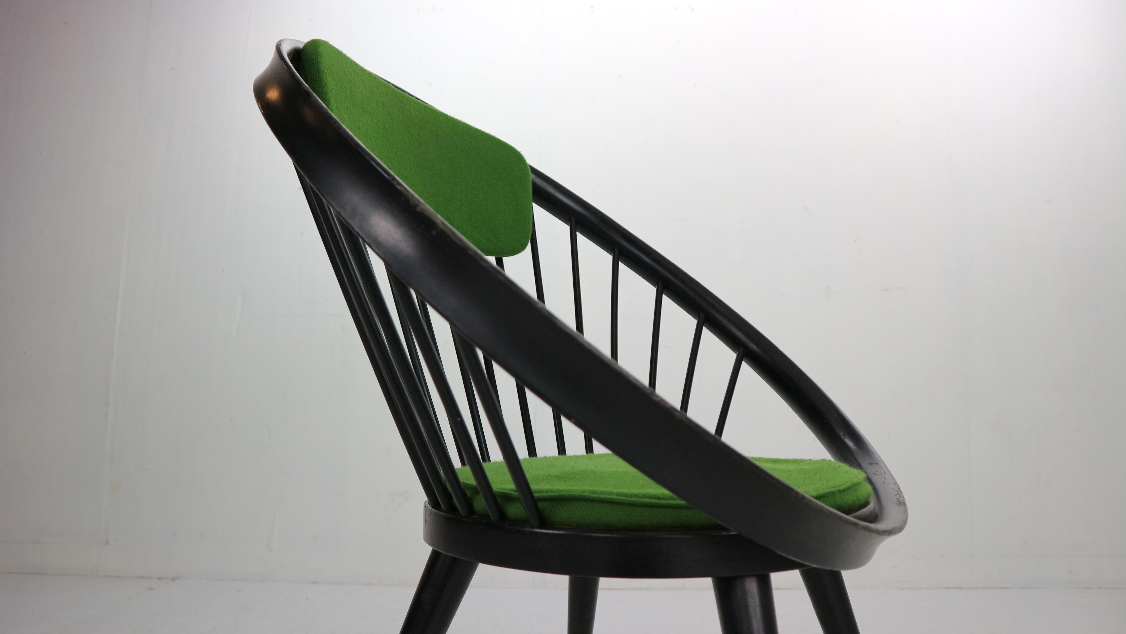 Chaise noire originale « Circle » de Yngve Ekstrm pour Swedese, années 1960, Suède en vente 4