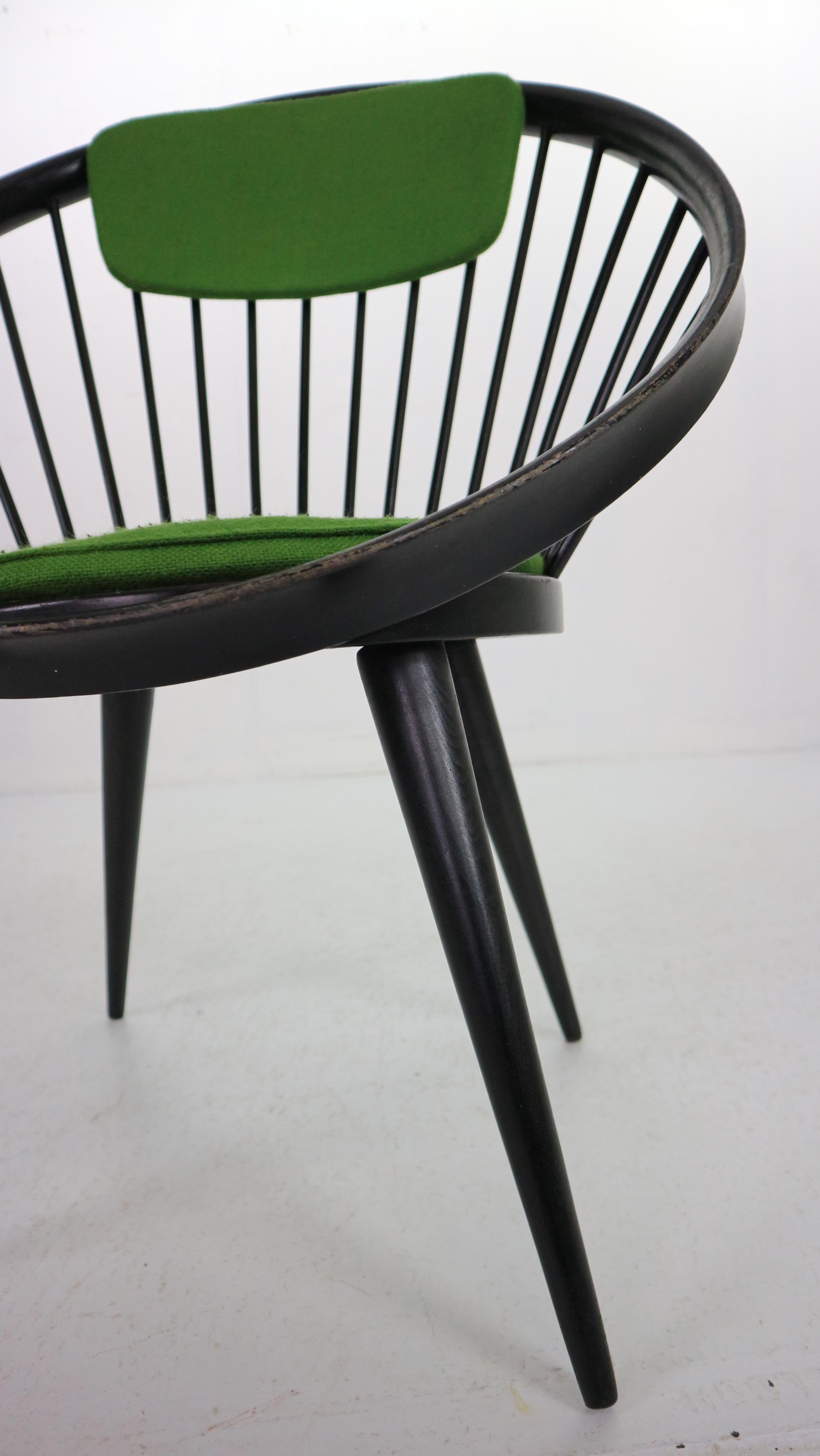 Chaise noire originale « Circle » de Yngve Ekstrm pour Swedese, années 1960, Suède en vente 11