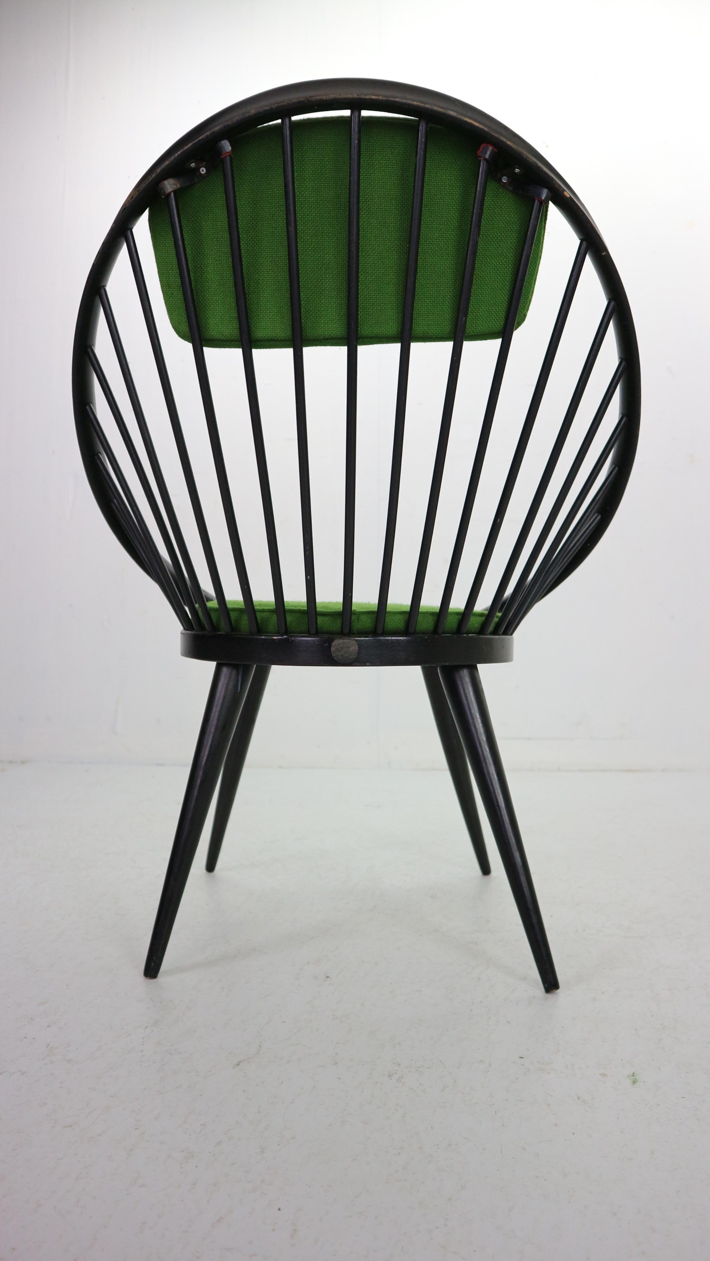 Chaise noire originale « Circle » de Yngve Ekstrm pour Swedese, années 1960, Suède en vente 2