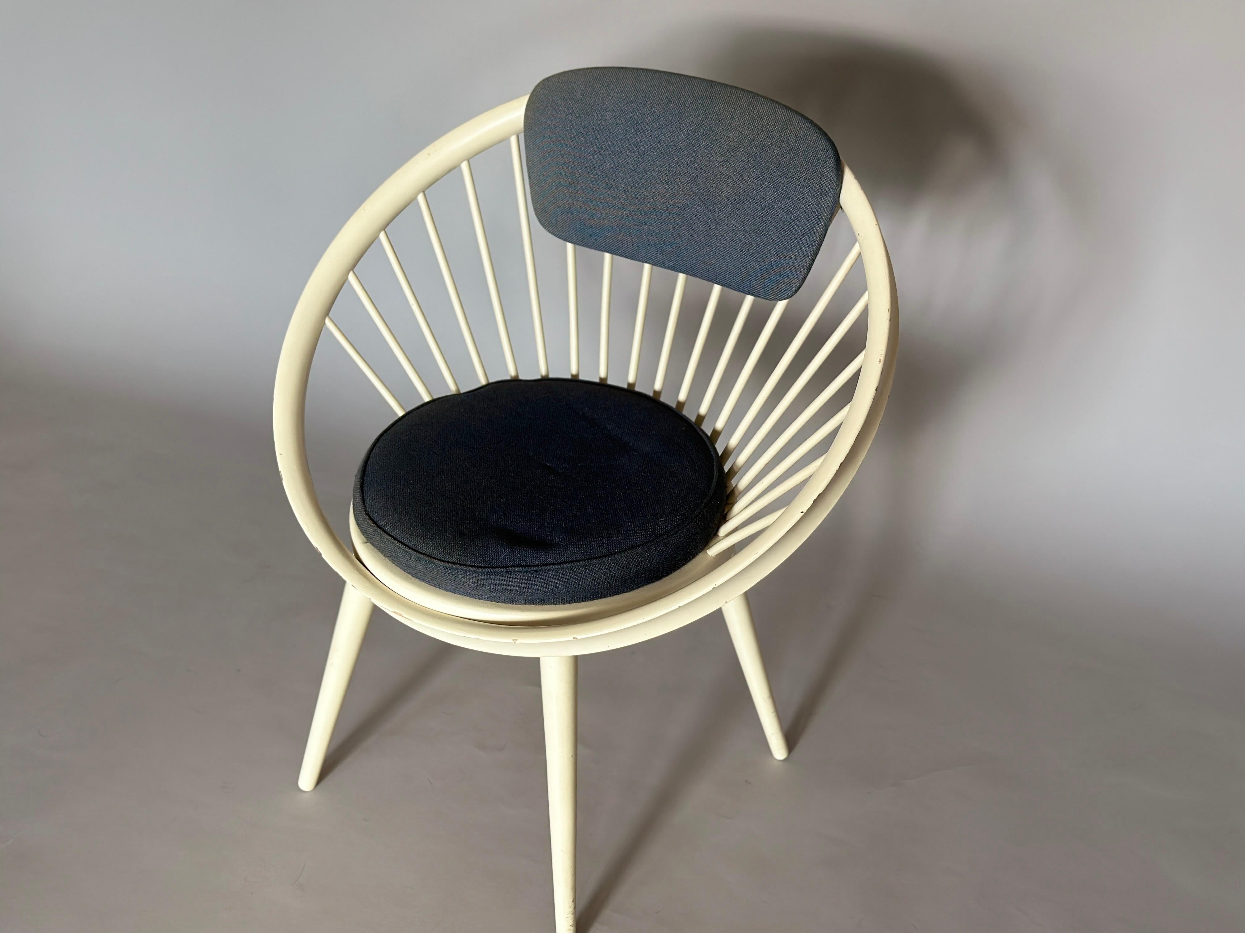 Wood Yngve Ekstrom Circle Chair 1960s For Sale