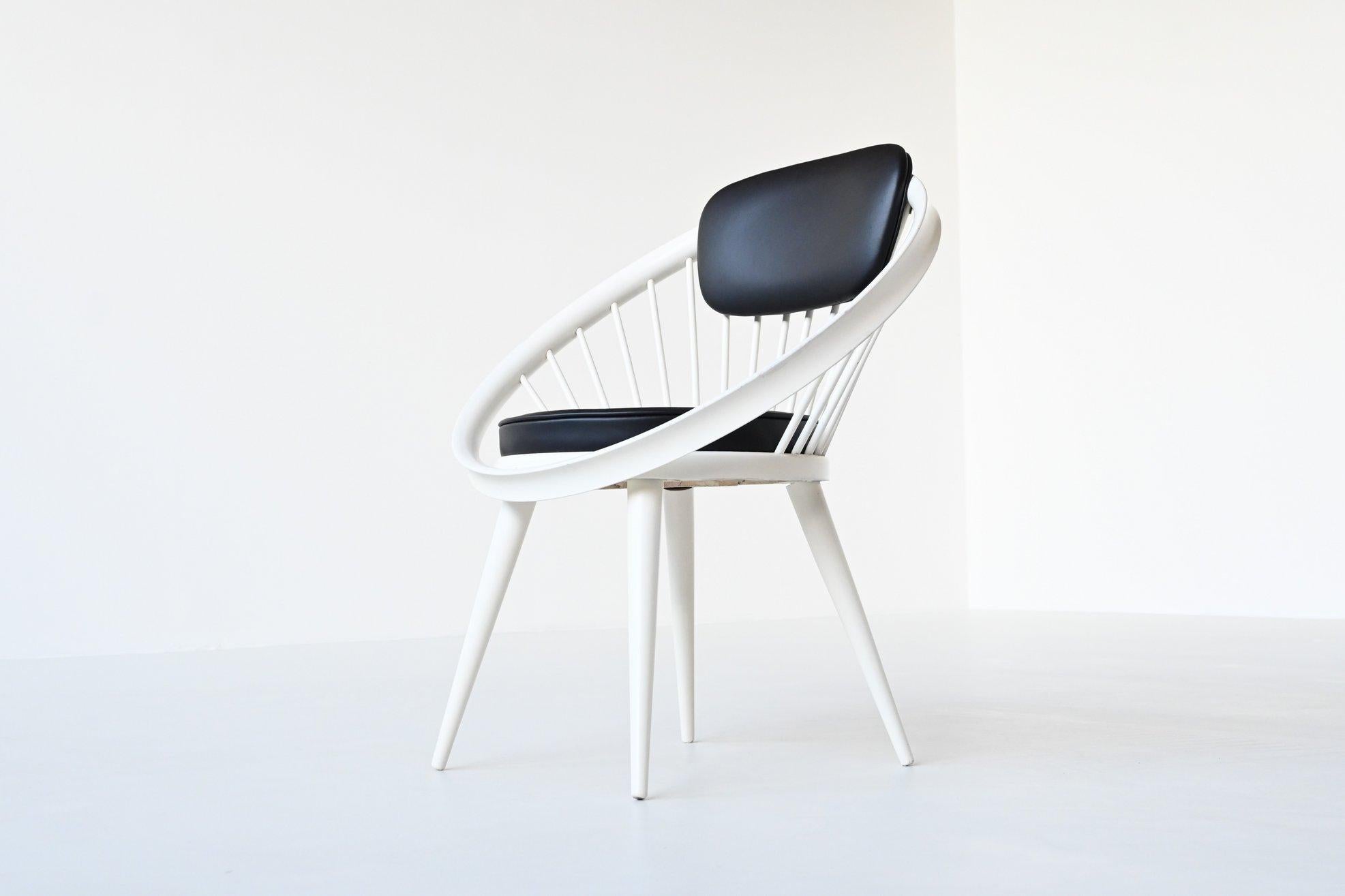 Lacquered Yngve Ekström Circle Lounge Chair Swedese, Sweden, 1960 For Sale