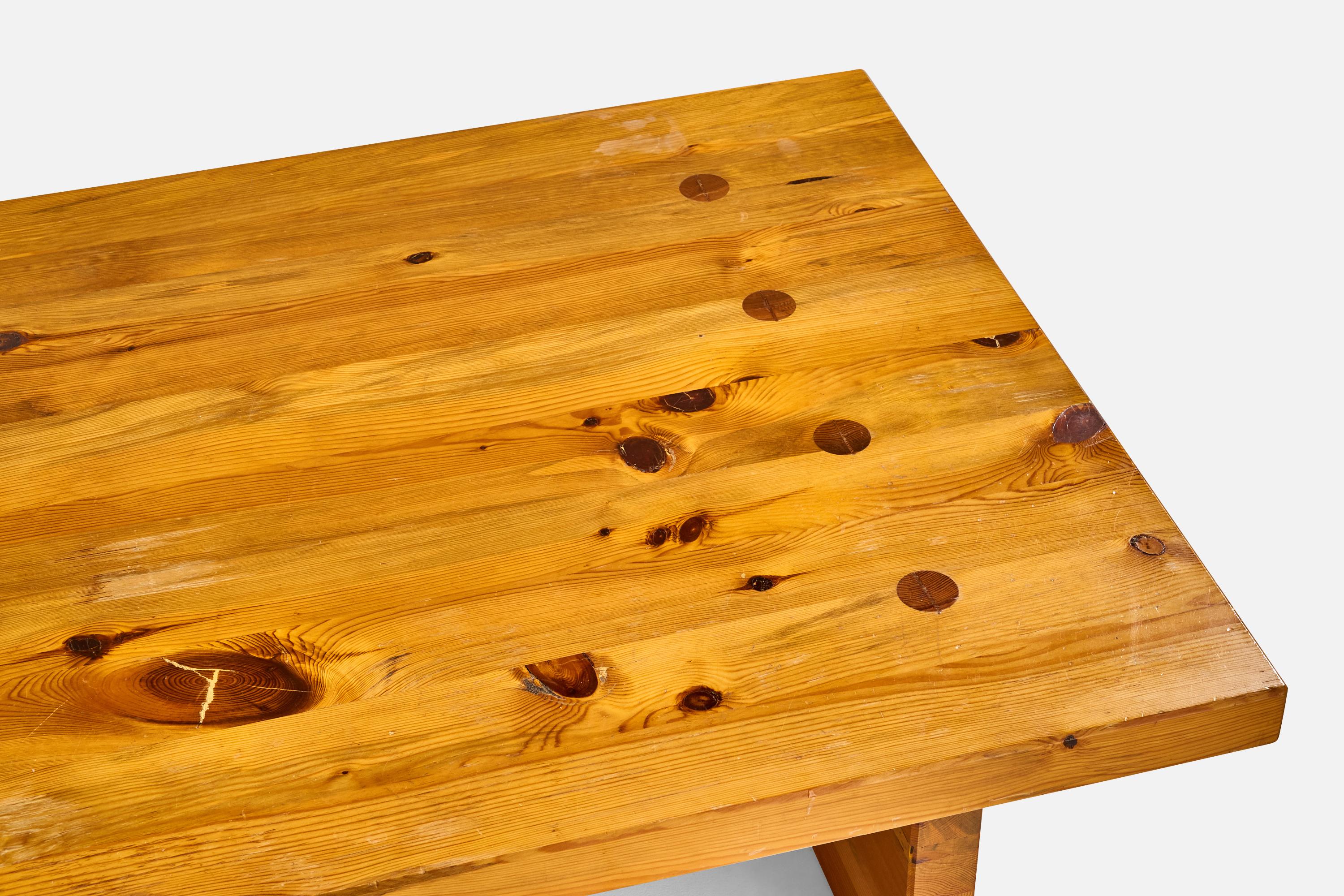 Yngve Ekström, table basse, pin, Suède, années 1970 en vente 3