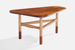 Yngve Ekström, Couchtisch, Teak, Eiche, Schweden, 1960er Jahre
