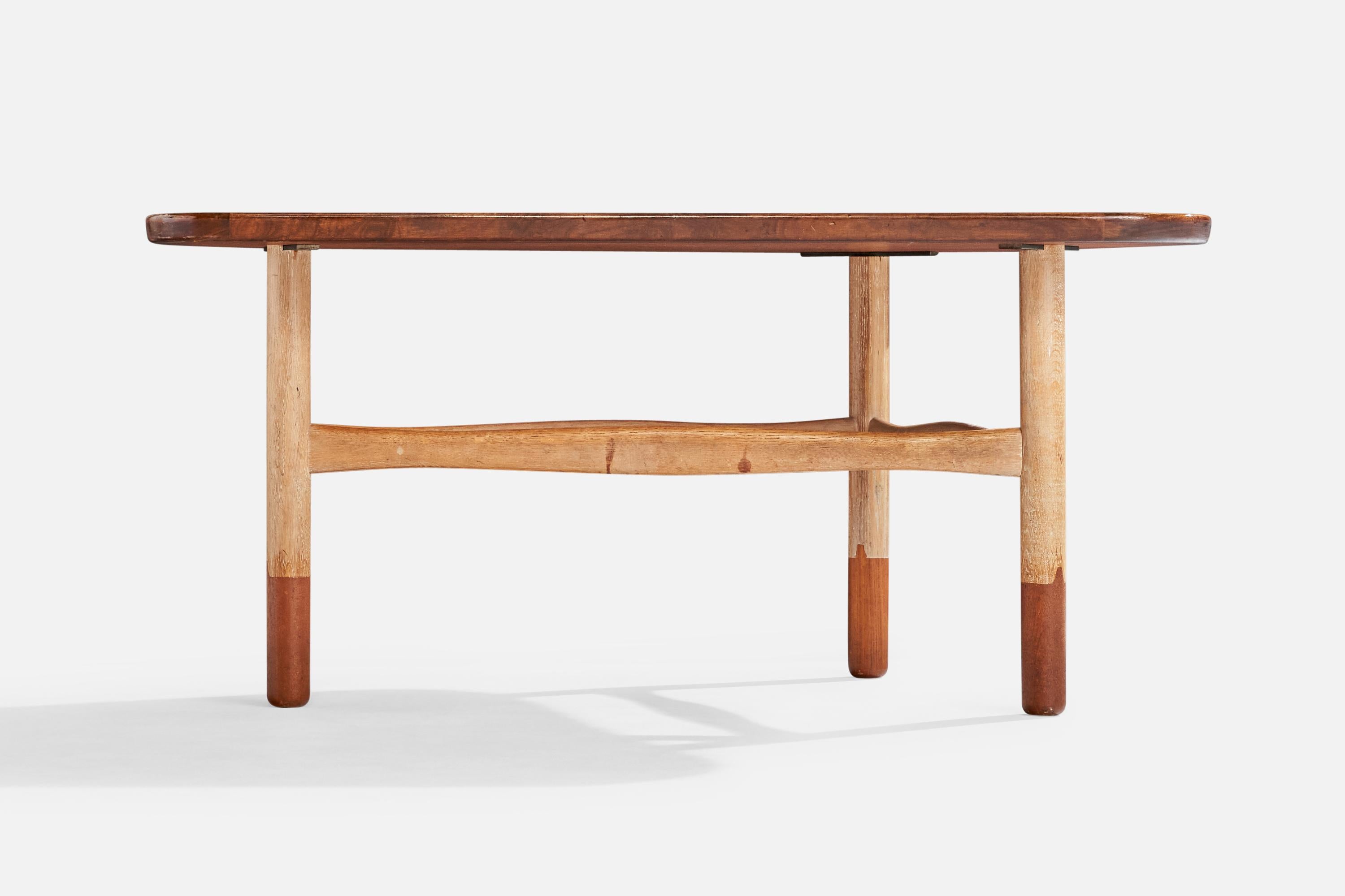 Milieu du XXe siècle Yngve Ekström, Table basse, Teck, Oak, Suède, années 1960 en vente