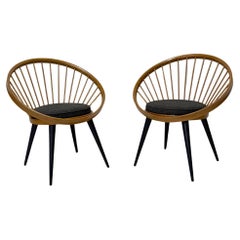 Yngve Ekstrom, Pair of armchairs mod. Circle Chair, 1950s