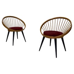 Yngve Ekstrom, Pair of armchairs mod. Circle Chair, 1950s