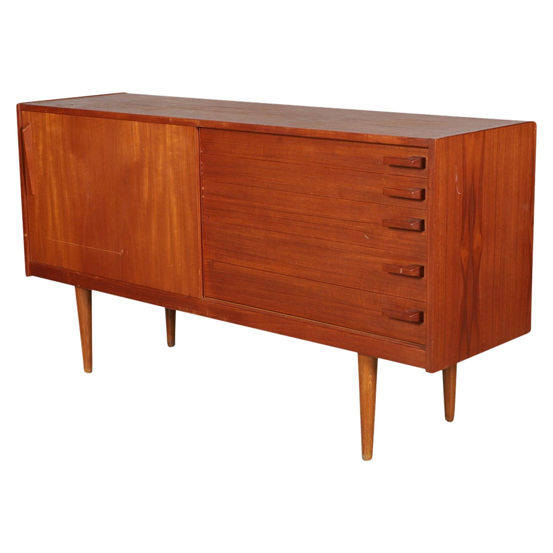 Dunbar Credenza in Burlwood and Mahogany at 1stDibs