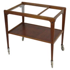 Used Yngve Ekstrom Danish Styled Teak Bar Cart Sweden