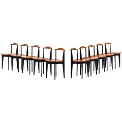 Used Yngve Ekström Dining Chairs Model Thema Produced by Swedese in Sweden