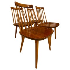 Yngve Ekström for Stolab:: Midcentury Swedish Pinocchio Dining Chairs Set of 4