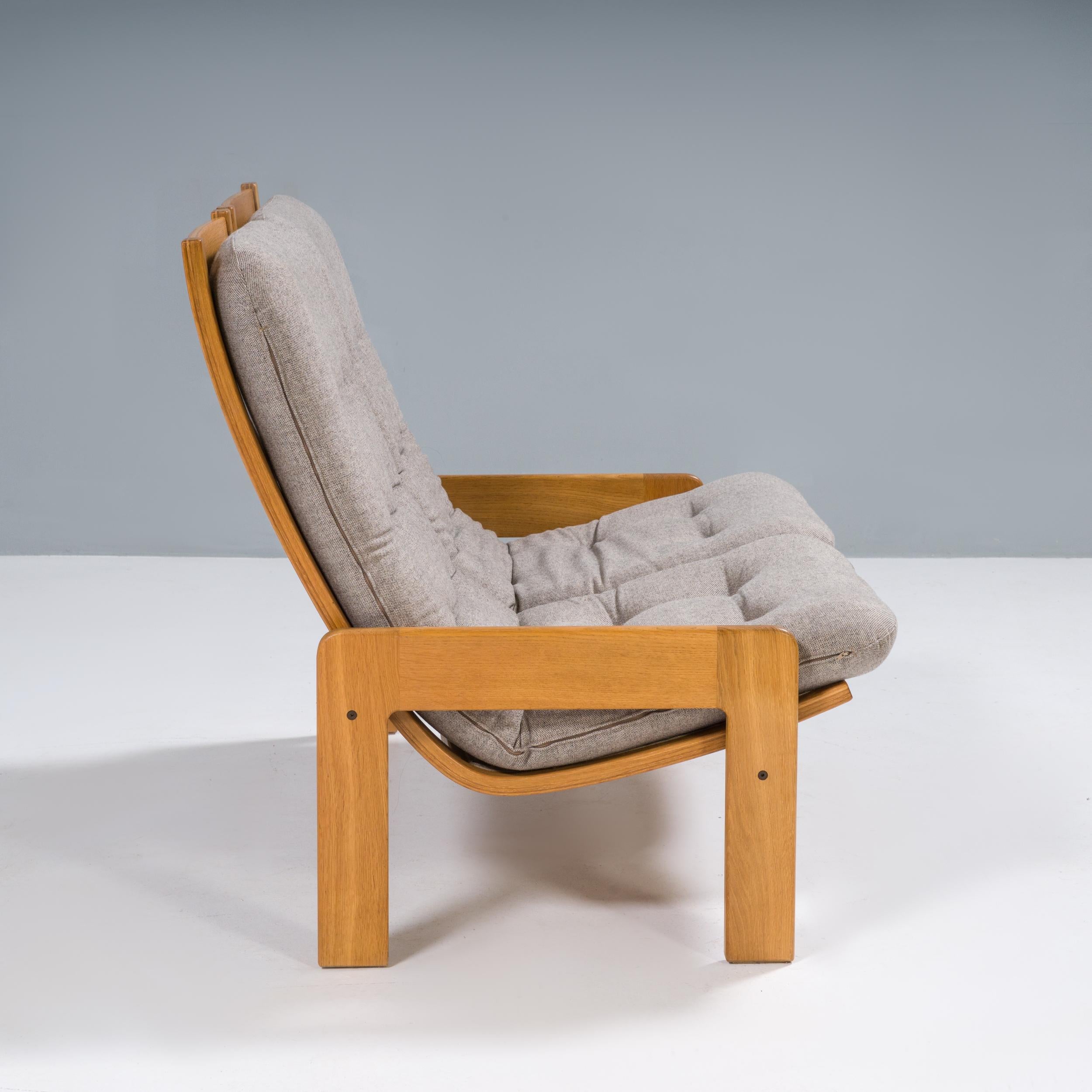 Scandinavian Modern Yngve Ekström for Swedese Grey Fabric 2 Seat Sofa, 1960s For Sale