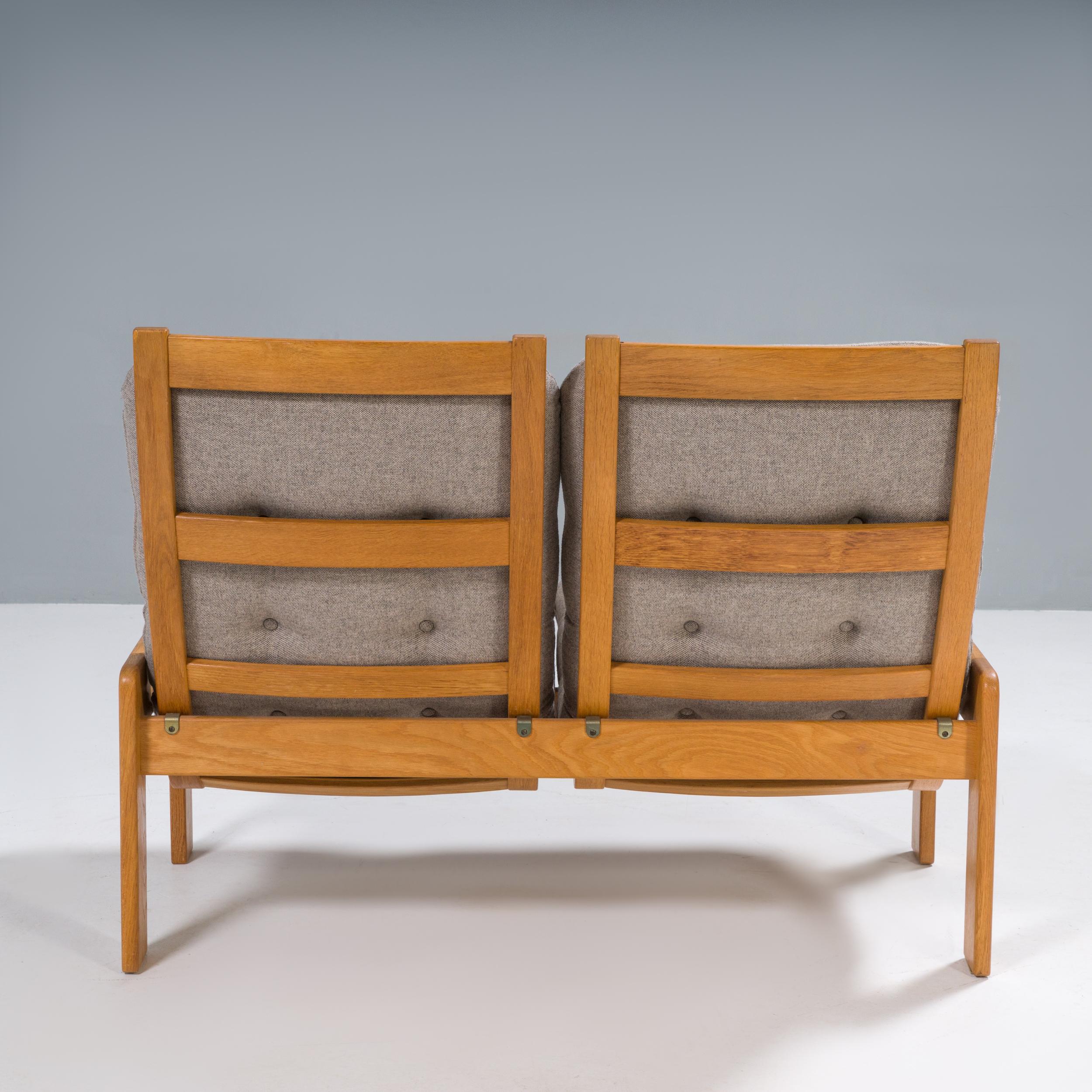 Swedish Yngve Ekström for Swedese Grey Fabric 2 Seat Sofa, 1960s For Sale