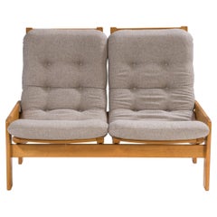 Yngve Ekström for Swedese Grey Fabric 2 Seat Sofa, 1960s