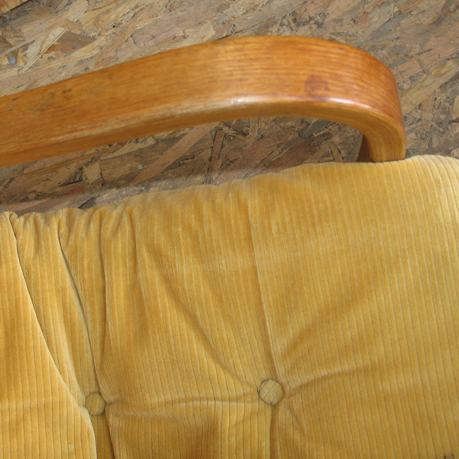 Yngve Ekstrom Fortino Lounge Chair with Ottoman in Original Corduroy, by Swedese For Sale 3
