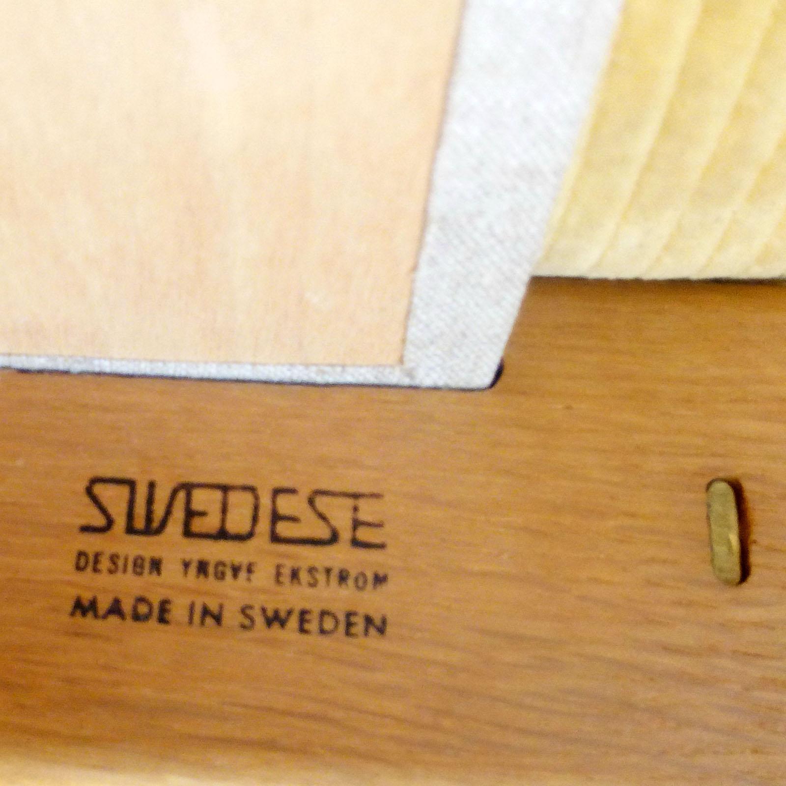 Yngve Ekstrom Fortino Lounge Chair with Ottoman in Original Corduroy, by Swedese For Sale 5