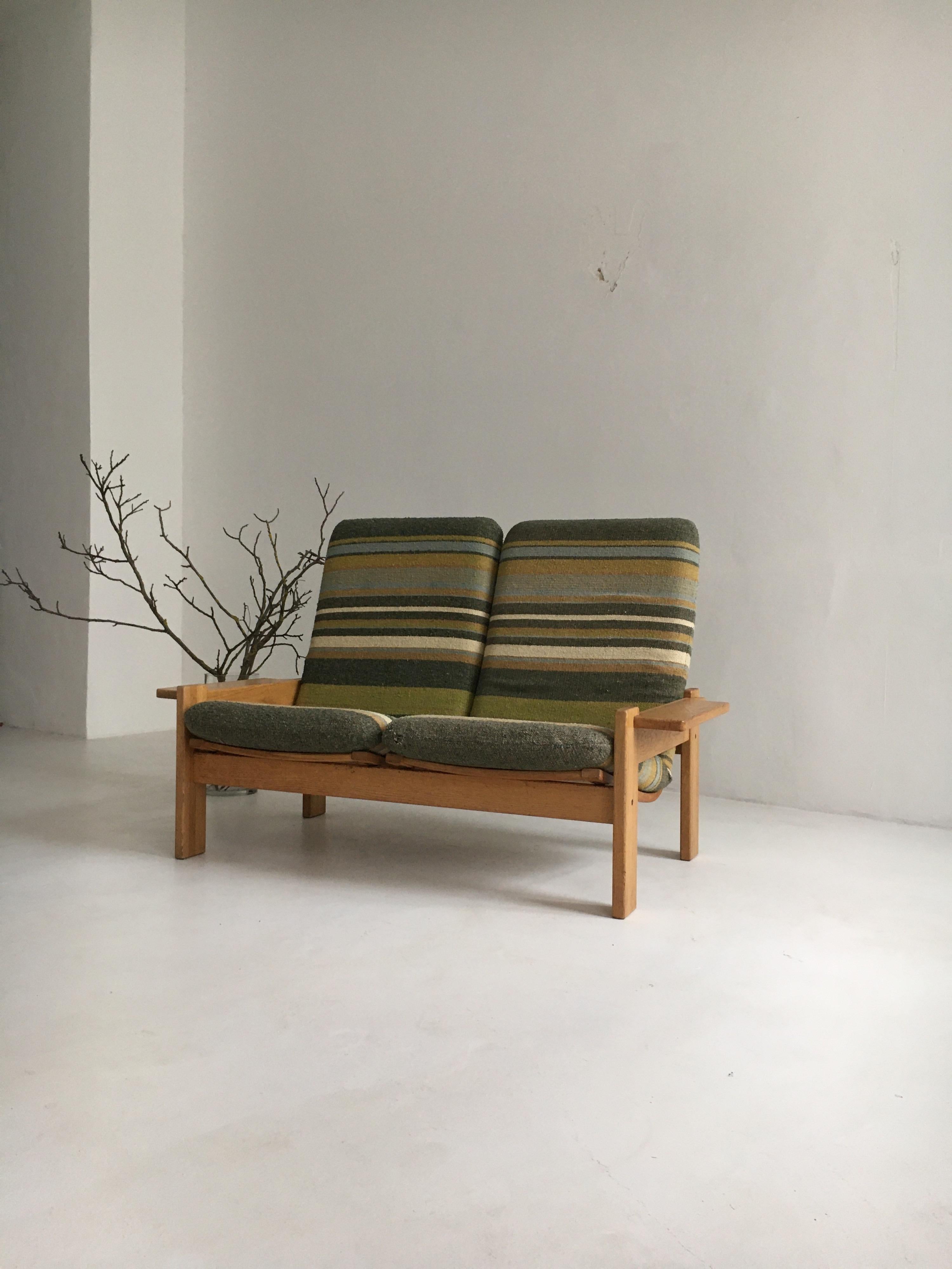Brass Yngve Ekstrom for Swedese Møbler Two-Seat Sofa Loveseat For Sale