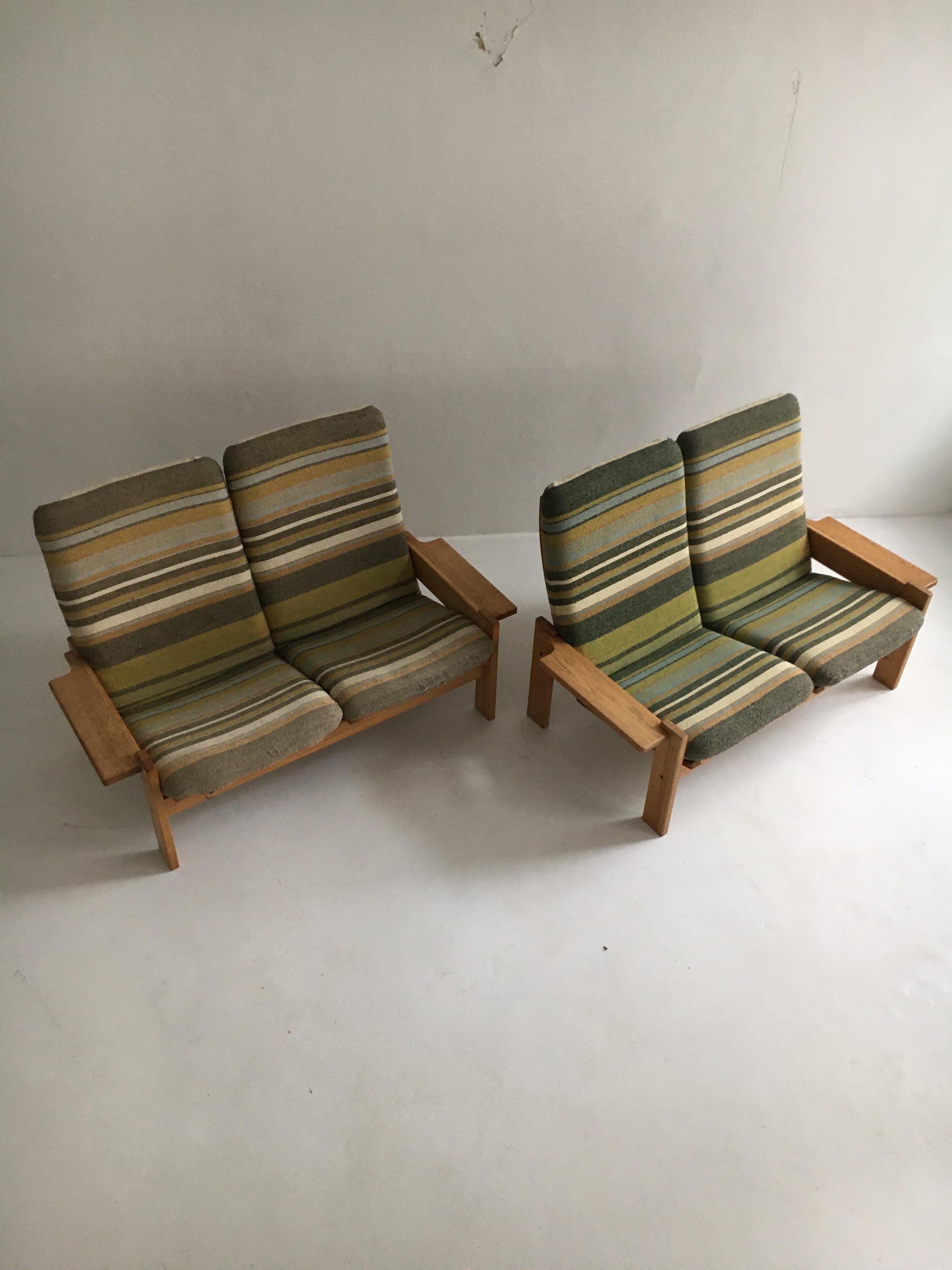 Swedish Yngve Ekstrom for Swedese Møbler Two-Seat Sofas Loveseats a Pair For Sale