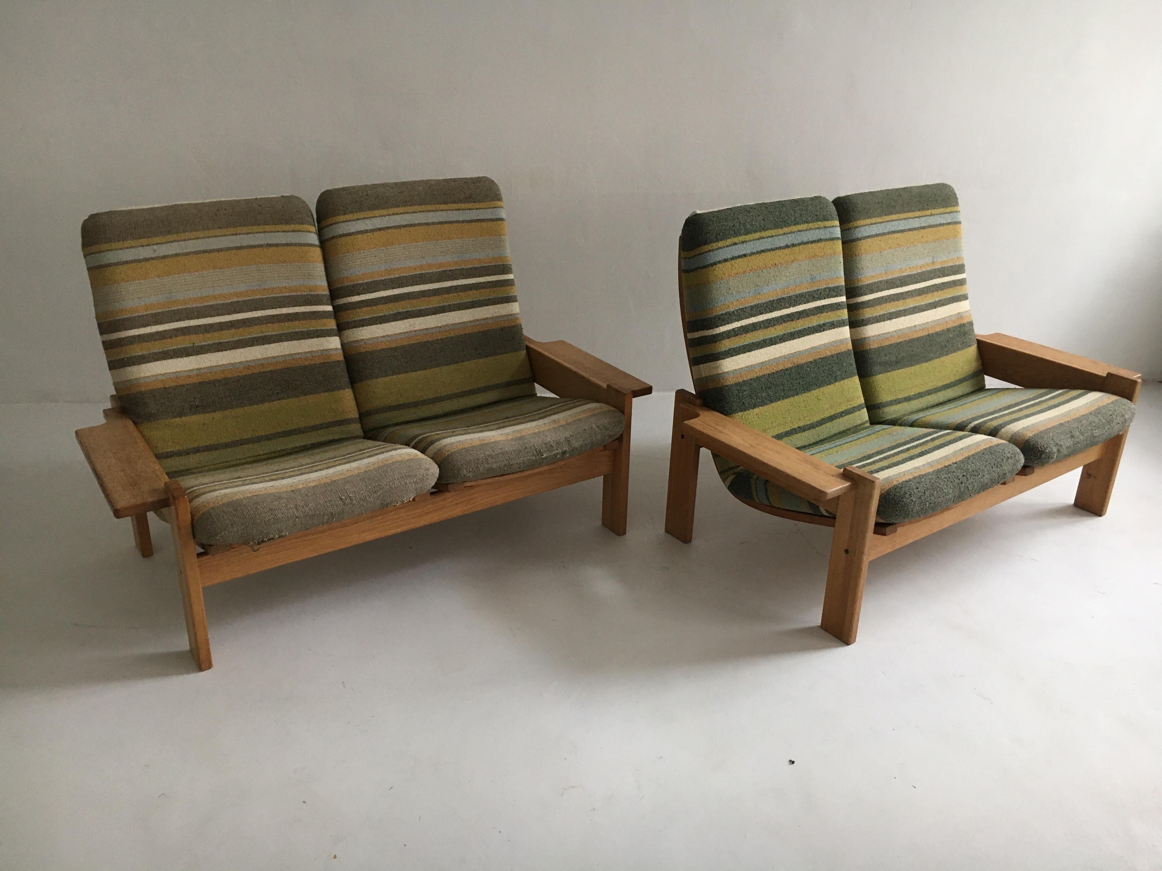 Yngve Ekstrom for Swedese Møbler Two-Seat Sofas Loveseats a Pair In Good Condition For Sale In Vienna, AT