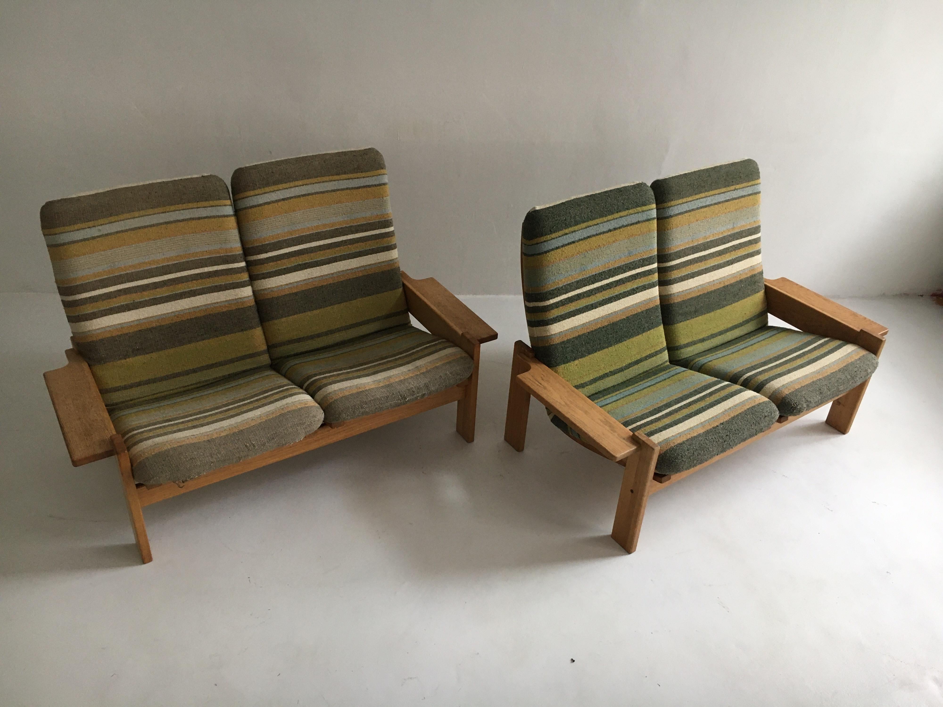 Mid-20th Century Yngve Ekstrom for Swedese Møbler Two-Seat Sofas Loveseats a Pair For Sale
