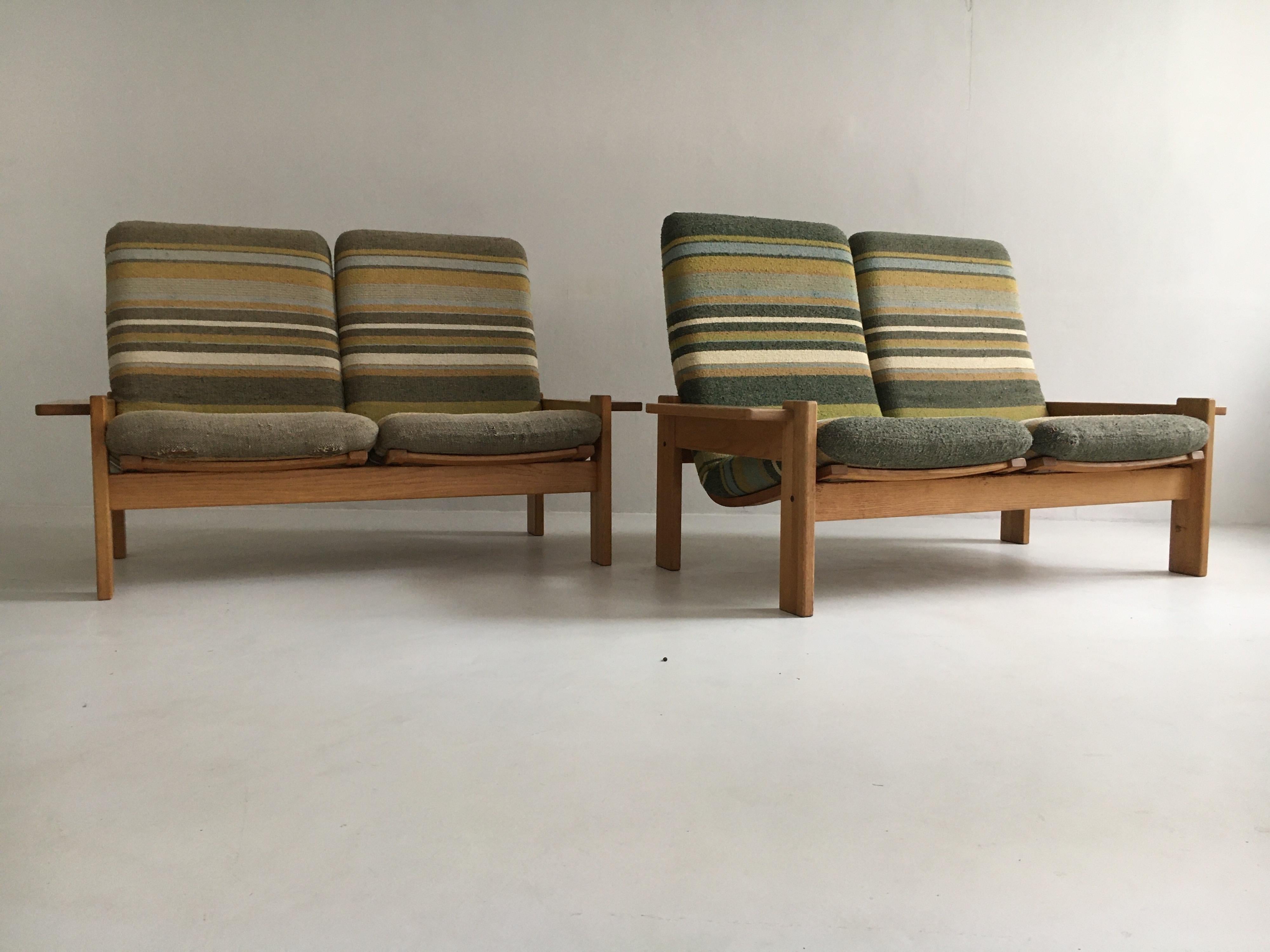 Yngve Ekstrom for Swedese Møbler Two-Seat Sofas Loveseats a Pair For Sale 1