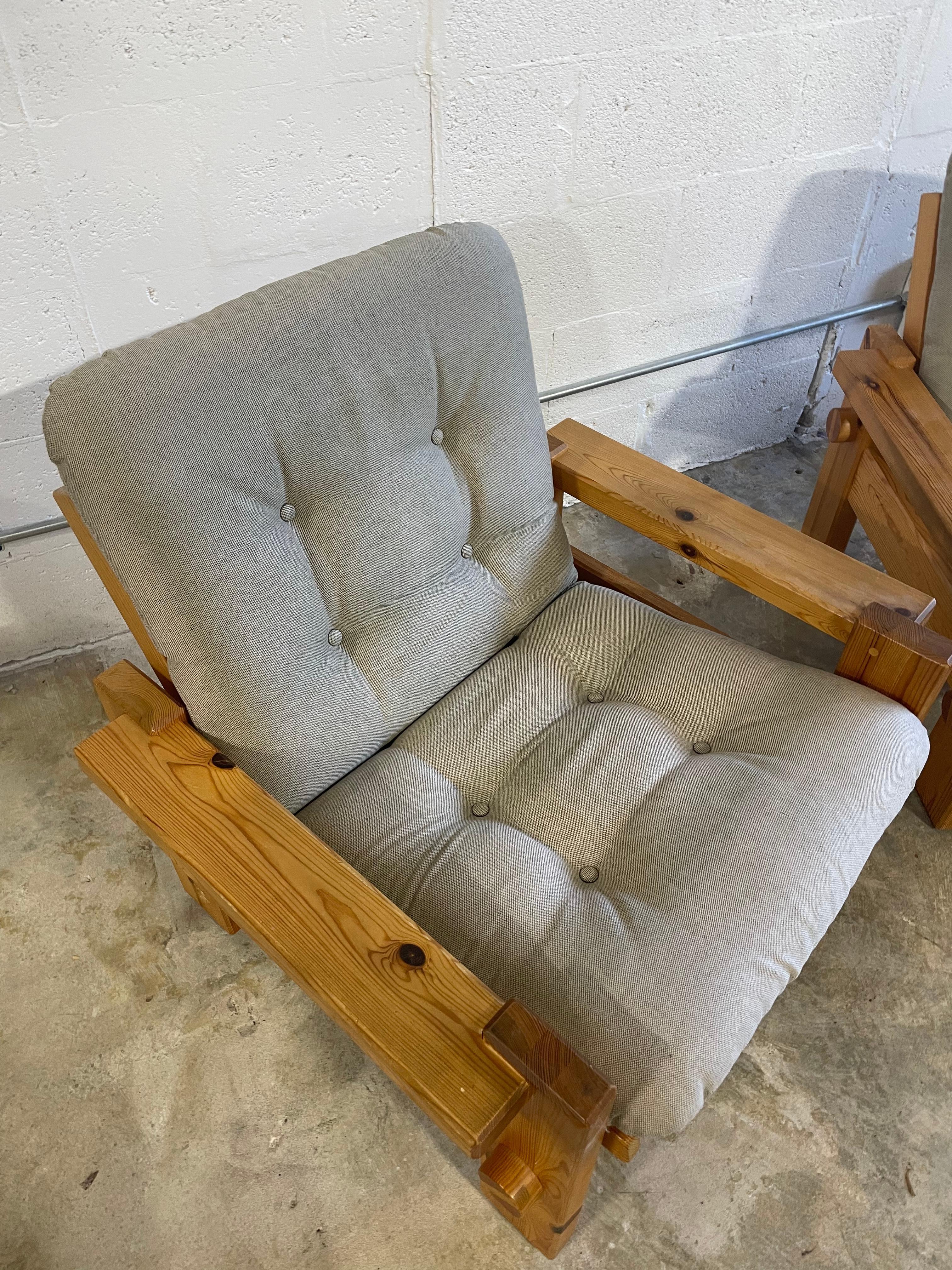 Yngve Ekström for Swedese Pair of Pine Lounge Chairs Mid Century For Sale 9