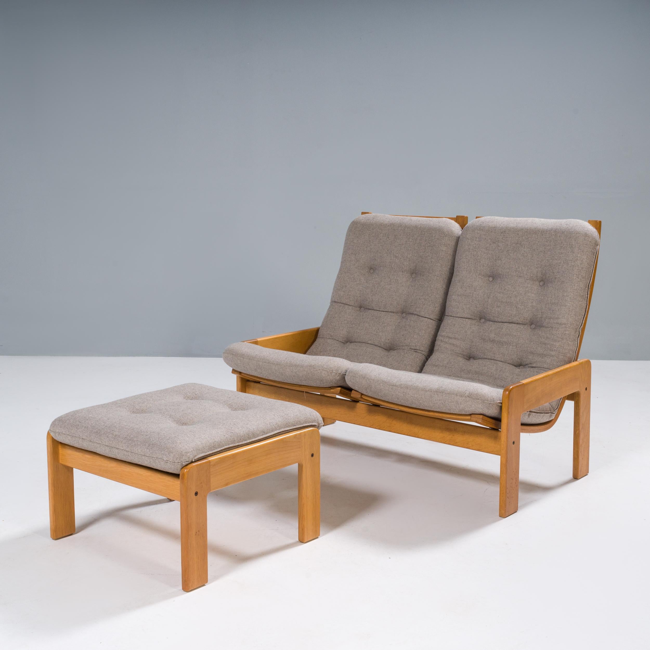 Mid-20th Century Yngve Ekström for Swedese Set of Two Sofas Footstool and Coffee Table Set, 1960s For Sale