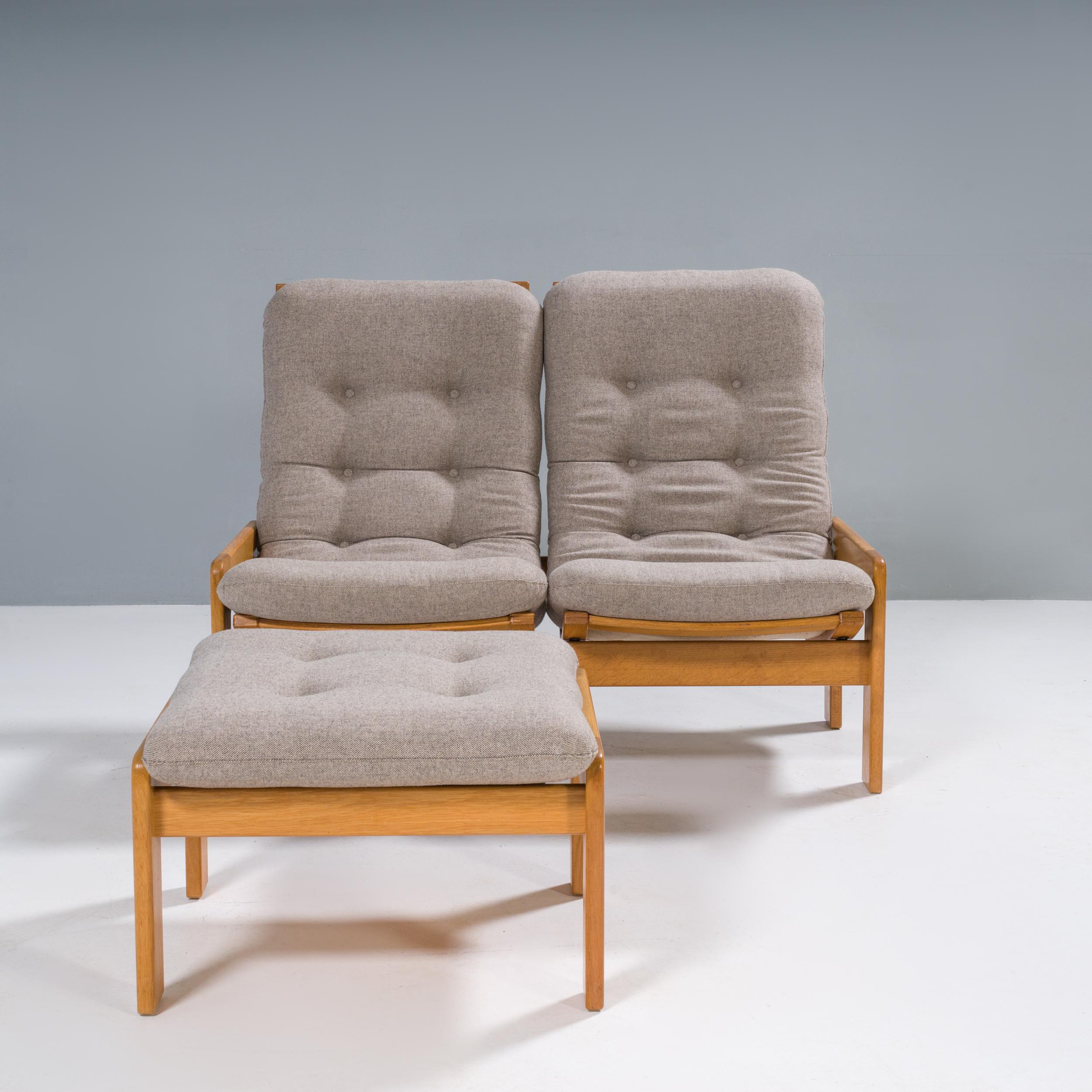 Yngve Ekström pour Swedese Canapé simple et pouf, 1960s en vente 5