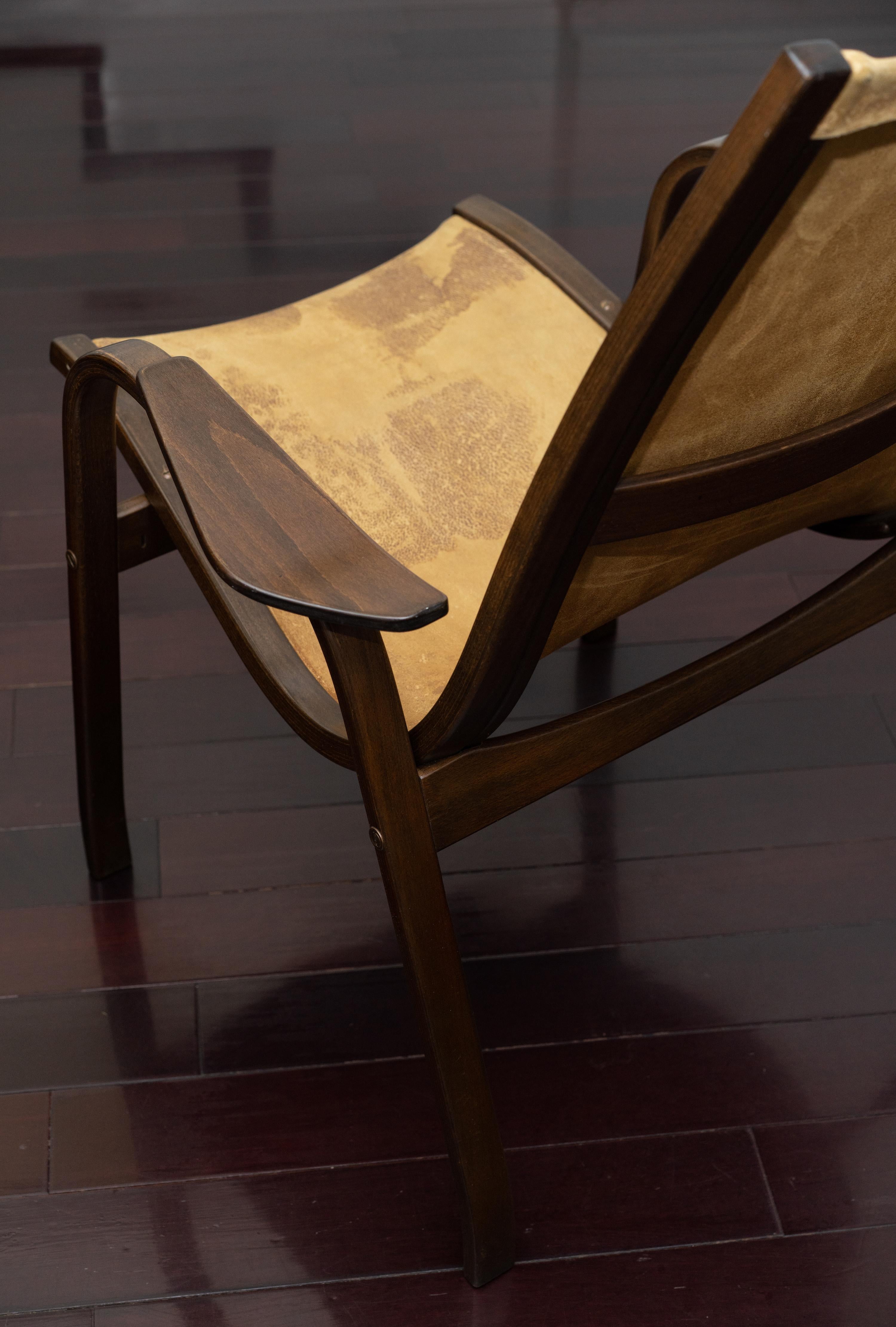 Leather Yngve Ekstrom Kurva Low Lounge Chair for ESE-Mobler For Sale