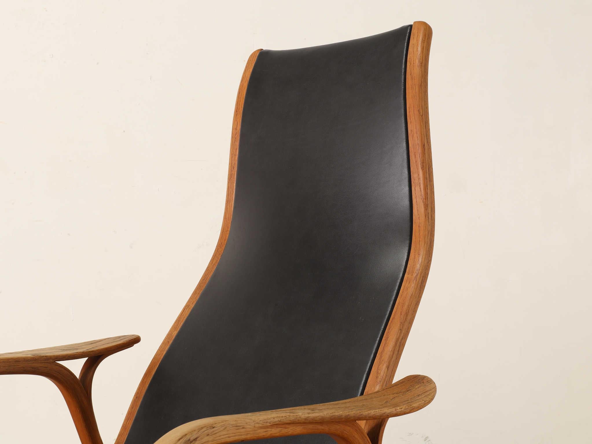 Swedish Yngve Ekstrom Lamino Armchair And Ottoman 1960's For Sale
