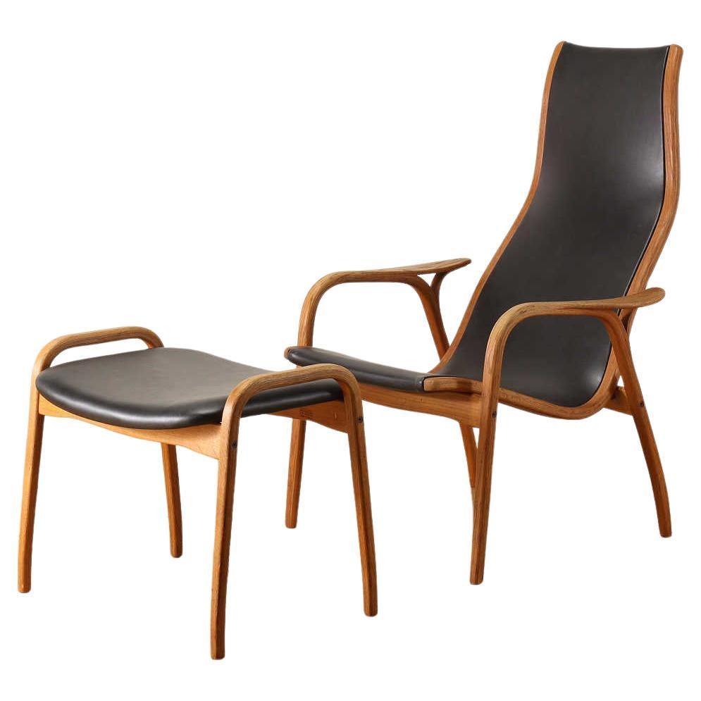 Yngve Ekstrom Lamino Armchair And Ottoman 1960's For Sale