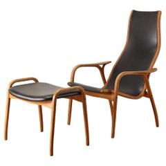 Yngve Ekstrom Lamino Armchair And Ottoman 1960's
