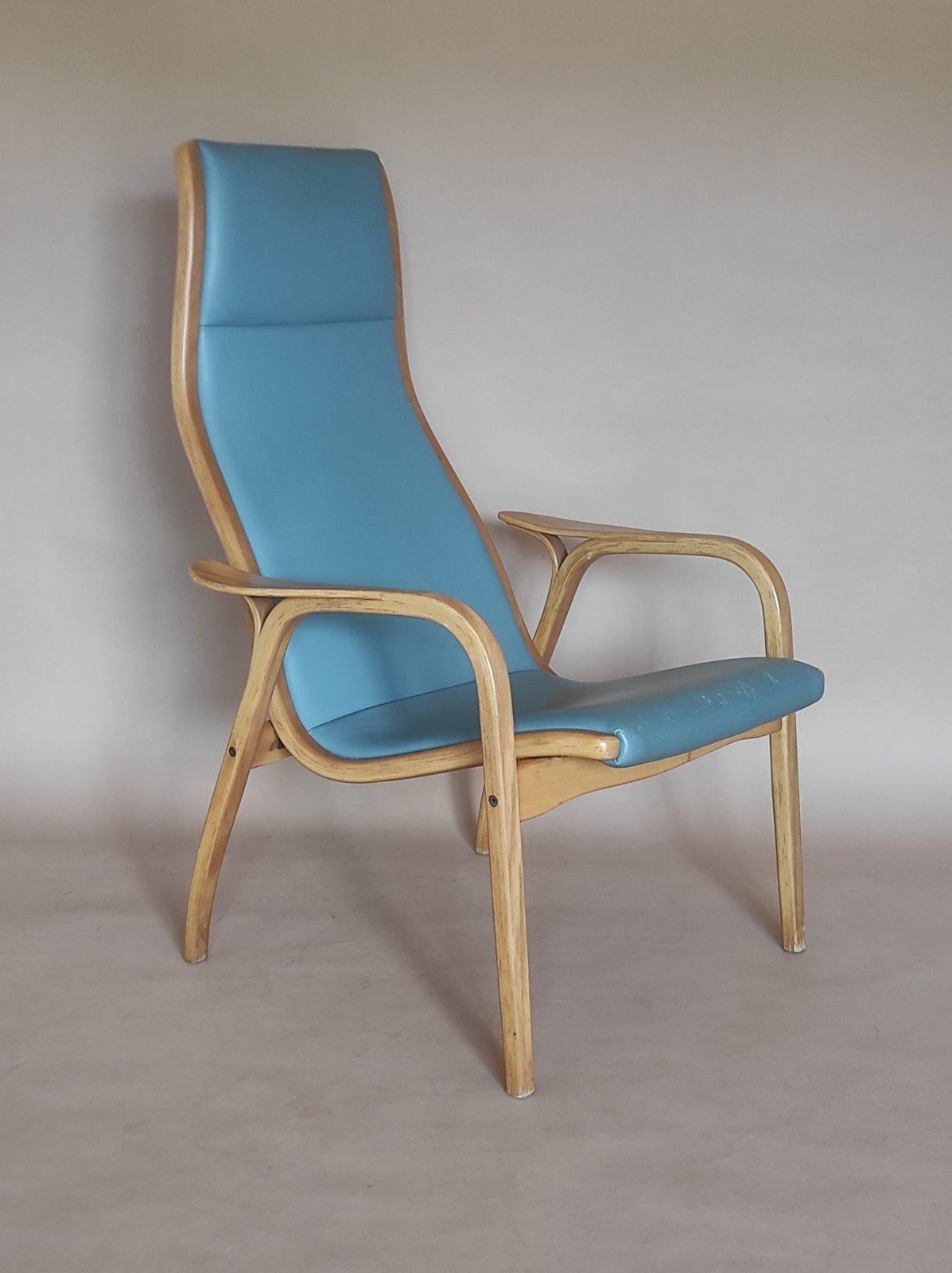 Yngve Ekstrom Lamino Longue Stuhl für Swedese 1960er Jahre (Moderne der Mitte des Jahrhunderts) im Angebot