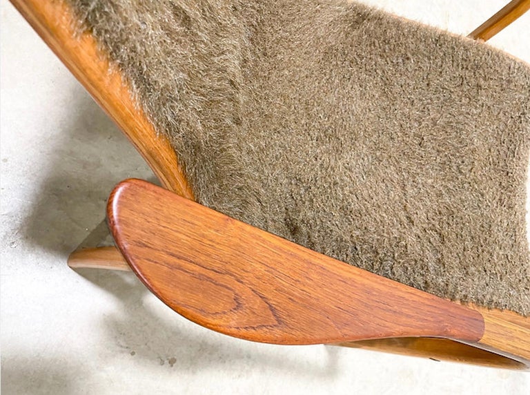 Mid-Century Modern Yngve Ekstrom Lamino Lounge Chair in Sheepskin For Sale