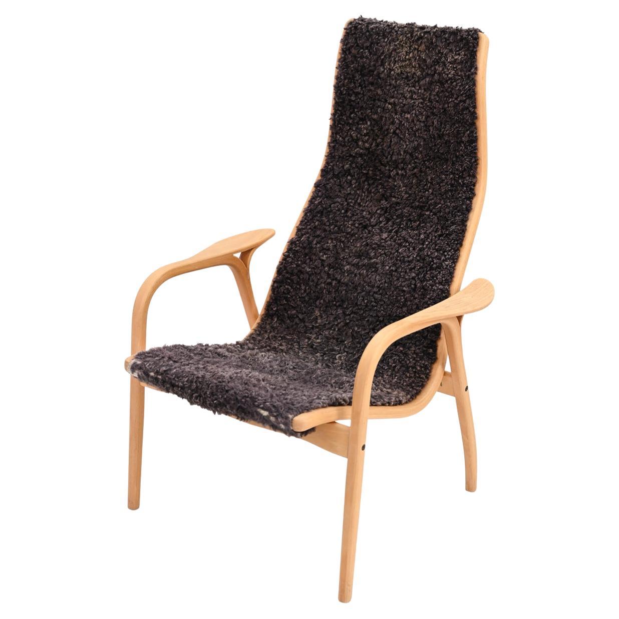 Yngve Ekstrom Lamino Lounge Chair in Sheepskin For Sale at 1stDibs